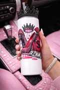Crowned in Cash Tumbler with Black Crown Topper