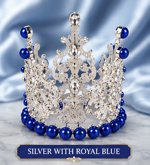 Silver with Royal Blue Crown